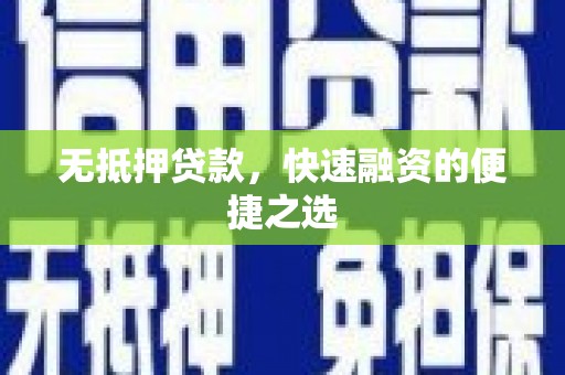 舟山新区无抵押贷款，快速融资的便捷之选