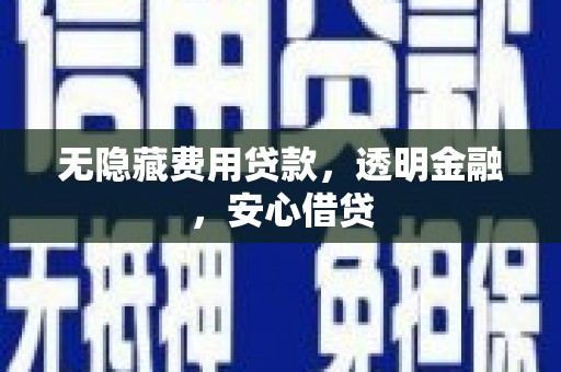 定兴无隐藏费用贷款，透明金融，安心借贷