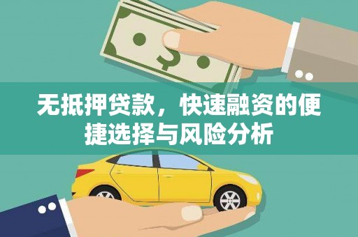 庄浪无抵押贷款，快速融资的便捷选择与风险分析