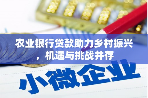 庐江农业银行贷款助力乡村振兴，机遇与挑战并存