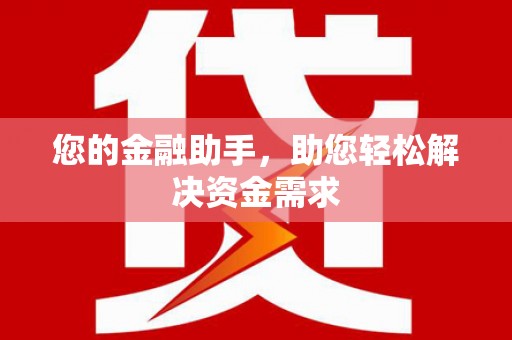 沙洋您的金融助手，助您轻松解决资金需求
